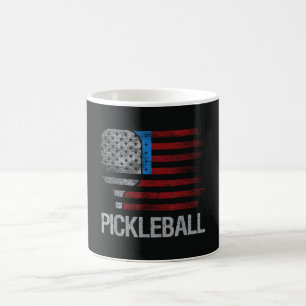 US-Flagge Pickleball-Spieler Paddleball-Liebhaber Kaffeetasse