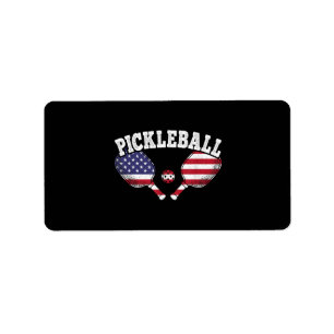 US-Flagge Pickleball-Spieler Vintage Pickle Ball L Adressaufkleber