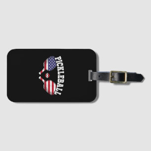 US-Flagge Pickleball-Spieler Vintage Pickle Ball L Gepäckanhänger