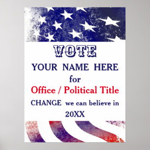 US-Flagge Politische Präsidentschaftswahlkampagne Poster