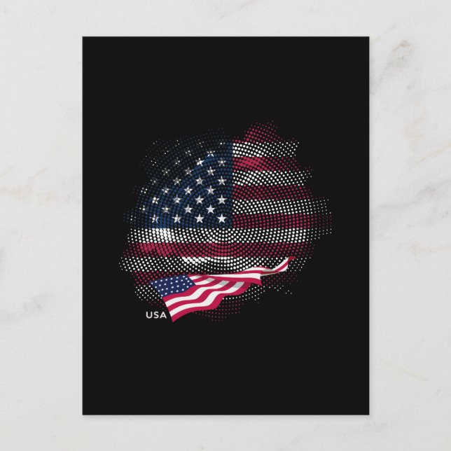 US-Flagge Postkarte (Vorderseite)