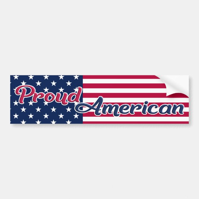 US-Flagge: Proud American stars & stripes Autoaufkleber (Vorne)
