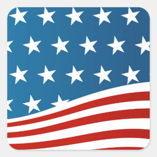 US Flagge Quadratischer Aufkleber