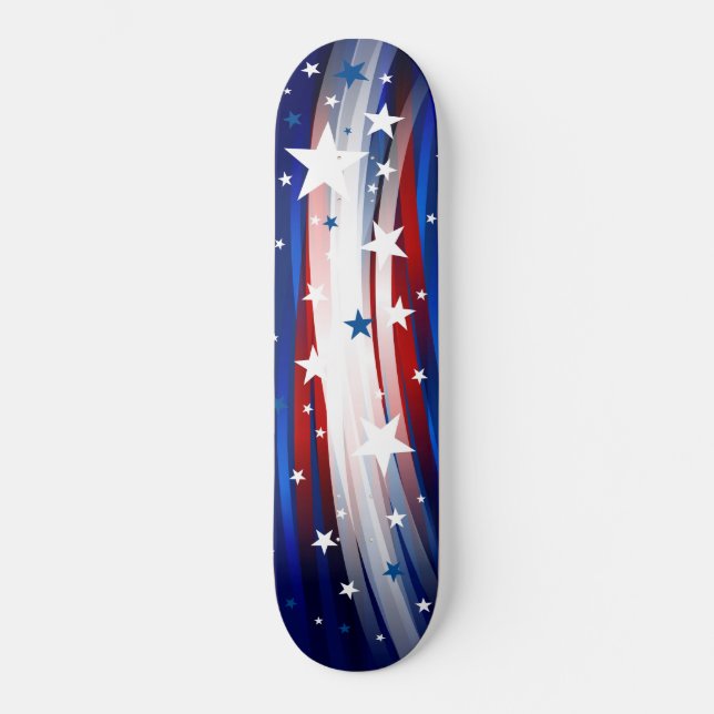 US Flagge Red White Blue | 4. Juli Skateboard (Vorderseite)