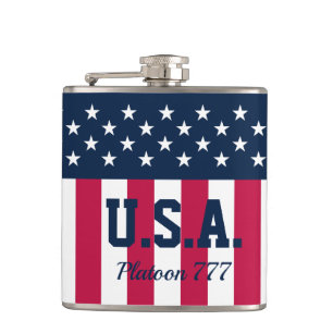 US Flagge Red White Blue Flachmann