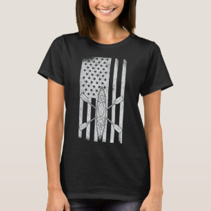 US-Flagge Retro Kayak Kayaking Paddling Vintag T-Shirt