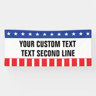 US Flagge rot blau mit Ihren Worten Banner