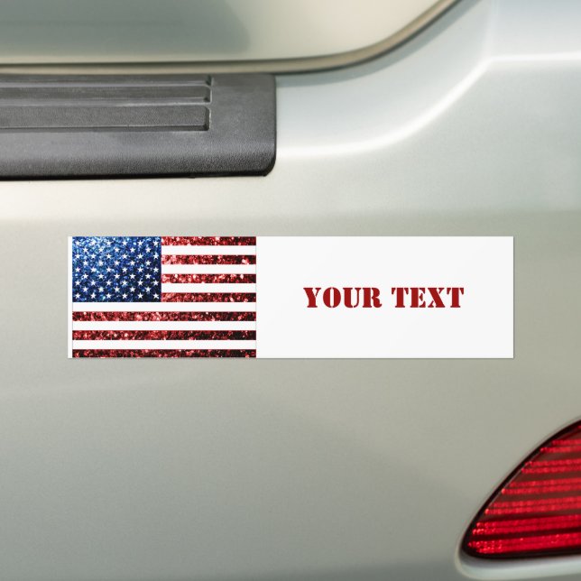 US-Flagge Rot blaue Glitzern Glitzer Persönlich ge Autoaufkleber (Auf Auto)