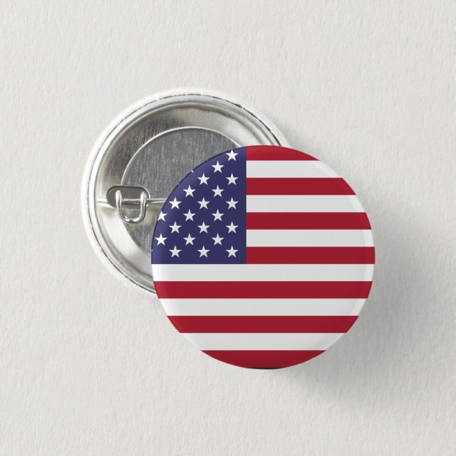 US-Flagge rot weiß und blau Button (Vorne & Hinten)