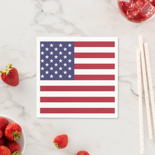 US-Flagge rot weiß und blau Serviette (Beispiel)