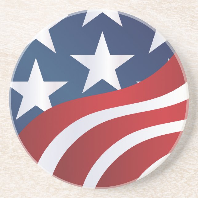 US Flagge Sandstein Untersetzer (Vorne)