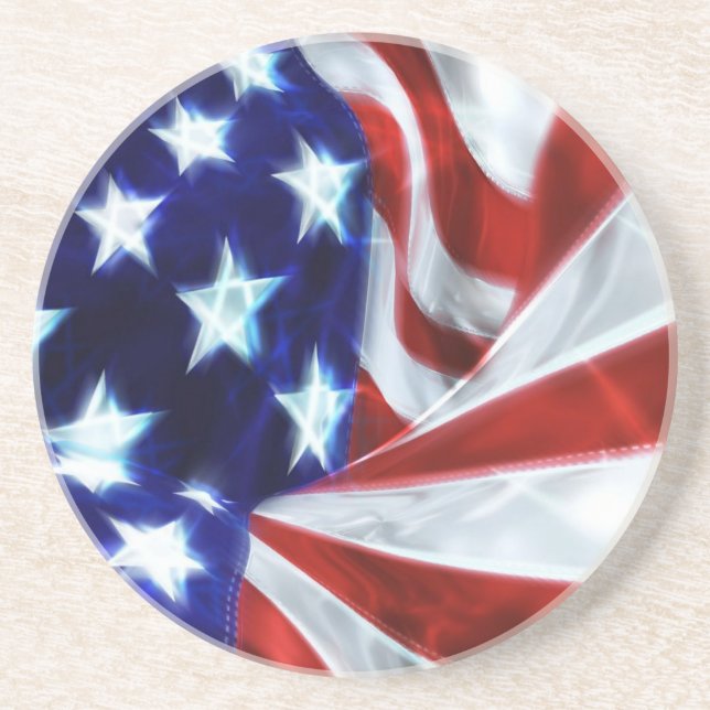 US Flagge Sandstein Untersetzer (Vorne)