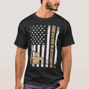 US-Flagge-Schmieden Amboss & Hammer Amerikanischer T-Shirt