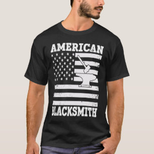 US-Flagge-Schmieden Amboss & Hammer Amerikanischer T-Shirt