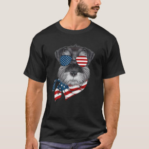 US-Flagge Schnauzer Patriotic 4te July Hund Lover T-Shirt