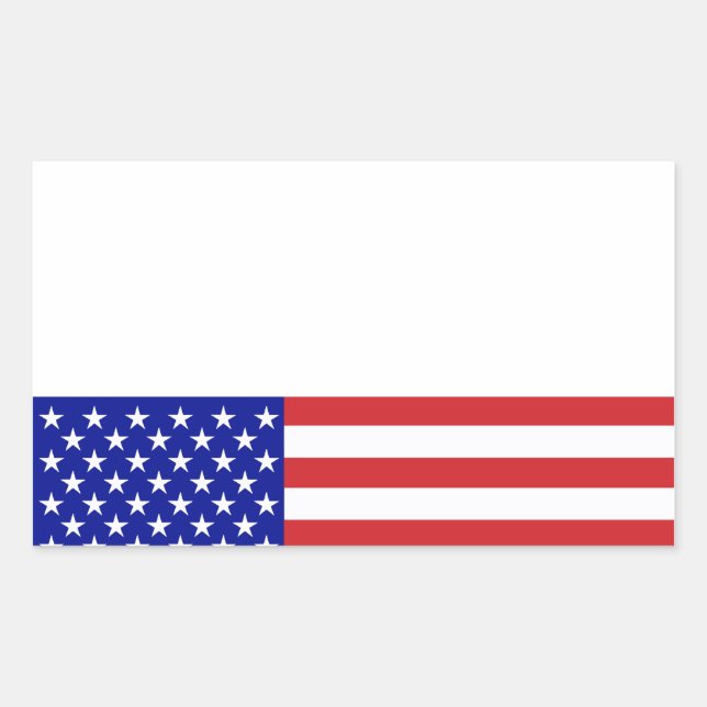 US-Flagge - Schreiben Sie Ihren eigenen Text Rechteckiger Aufkleber (Vorderseite)