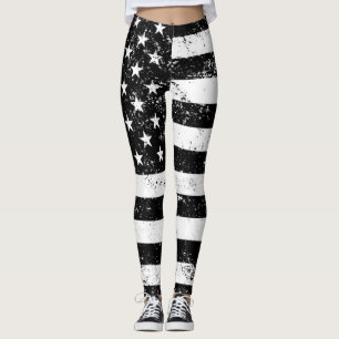 US-Flagge, Schwarzweiss Leggings
