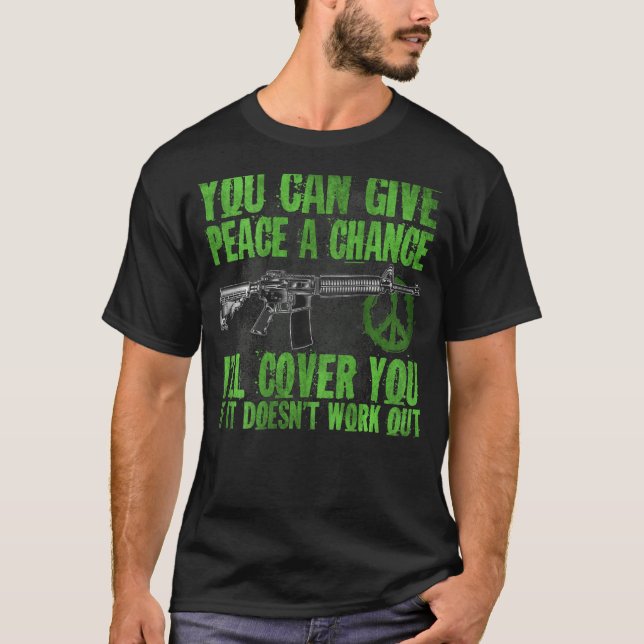 US-Flagge Sie können Frieden geben, eine Chance, i T-Shirt (Vorderseite)