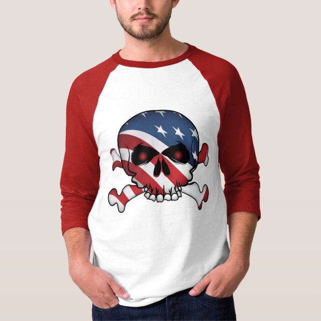 US Flagge Skull T-Shirt (Vorderseite)