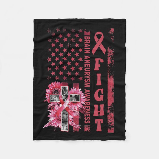 US-Flagge Sonnenblumen Christlich Burgund Hirn Anä Fleecedecke (Vorderseite)