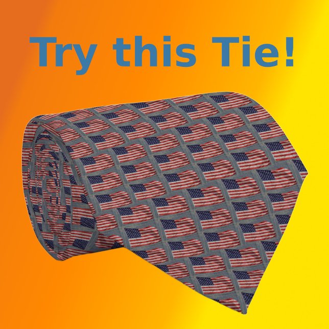 US-Flagge Stilvolle US Flagge binden an den Hals Krawatte (Rolled with Background )