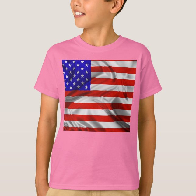 US Flagge T - Shirt der US-amerikanischen Seidenfl (Vorderseite)