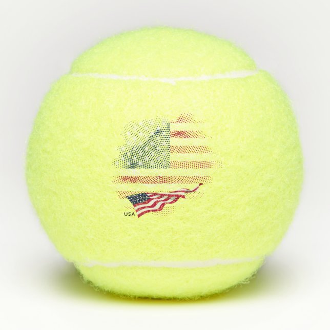 US-Flagge Tennisbälle (Vorderseite)