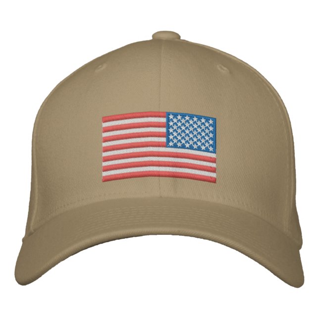 US-Flagge - Umkehrt Bestickte Kappe (Vorderseite)