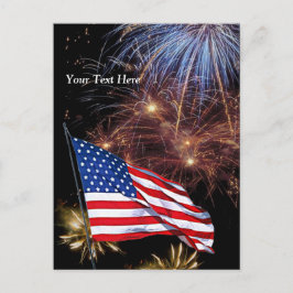 US-Flagge - Unabhängigkeitstag - Feier Einladungspostkarte