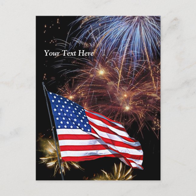 US-Flagge - Unabhängigkeitstag - Feier Einladungspostkarte (Vorderseite)