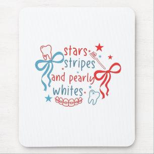 US Flagge und Perlweiße am 4. Juli Mousepad