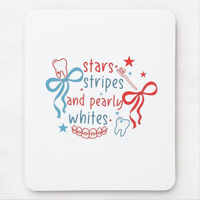 US Flagge und Perlweiße am 4. Juli Mousepad (Vorne)