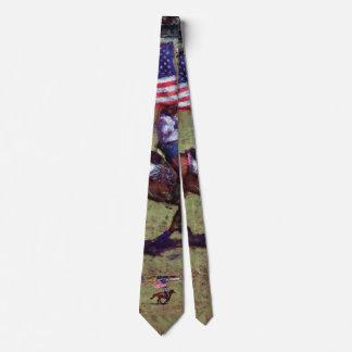 US-Flagge und Pferdewächter Amerikanische Rodeo Ar Krawatte