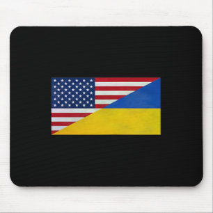 US-Flagge und ukrainische Flagge - Partnerschaft u Mousepad