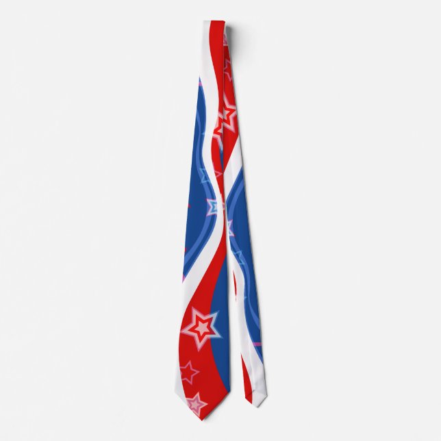 US Flagge unter abstrakter amerikanischer Flagge Krawatte (Vorderseite)