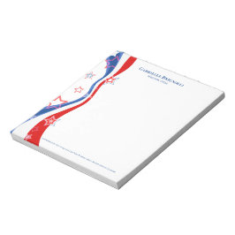 US Flagge unter abstrakter amerikanischer Flagge Notizblock