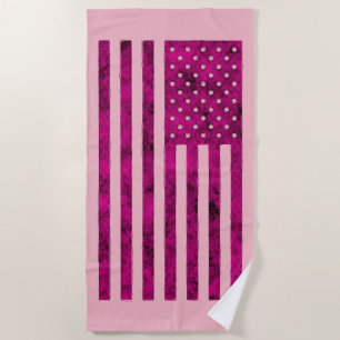 US Flagge: US-Flaggendesign in Rosa Strandtuch