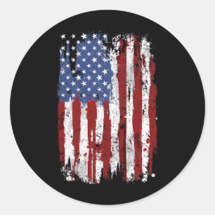 US-Flagge - USA der amerikanischen Flagge 4t Runder Aufkleber