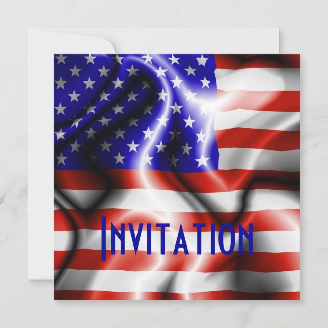 US Flagge USA Einladungskarte (Vorderseite)