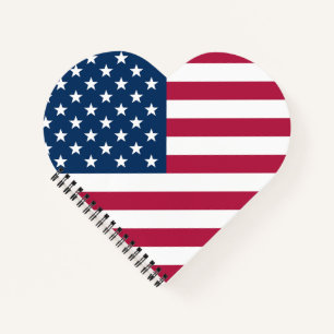 US Flagge - USA - Herz Notizbuch