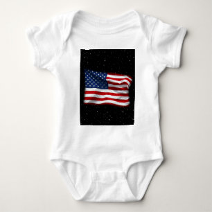 US Flagge USA Patriotische amerikanische Flagge Baby Strampler