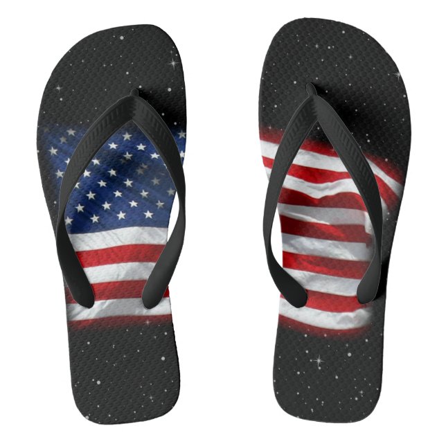US Flagge USA Patriotische amerikanische Flagge Flip Flops (Fußbett)
