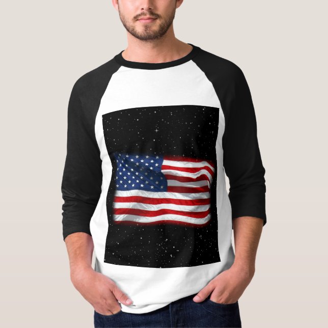US Flagge USA Patriotische amerikanische Flagge T-Shirt (Vorderseite)