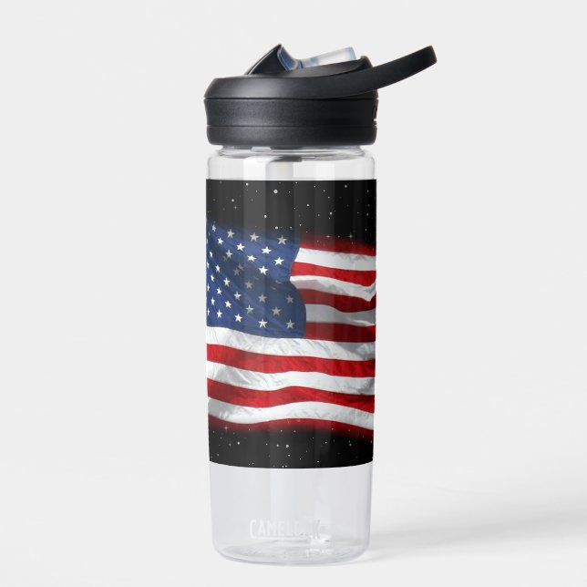 US Flagge USA Patriotische amerikanische Flagge Trinkflasche (Links)