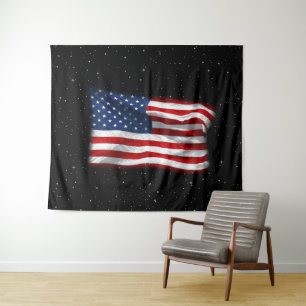 US Flagge USA Patriotische amerikanische Flagge Wandteppich