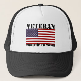 US-Flagge - Veteran - es lohnt sich zu tragen Truckerkappe