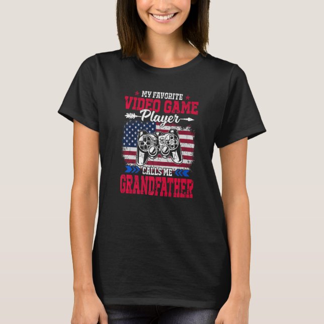 US-Flagge Video Game Player nennt Großvater 4t T-Shirt (Vorderseite)