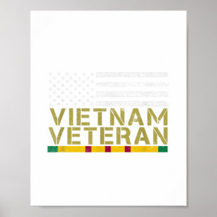 US-Flagge Vietnam Veteran - alter Mann Vietnam Kri Poster