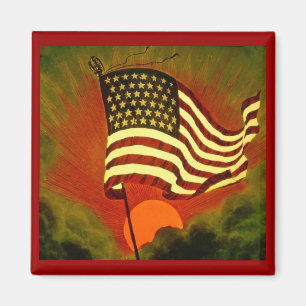 US Flagge Vintage Laternenmatte Magnet