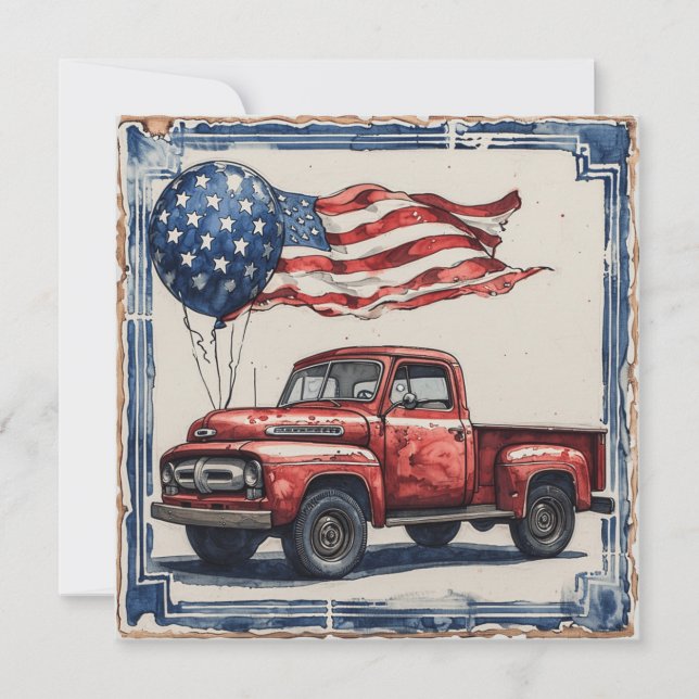 US Flagge: Vintager Ruhm Feiertagskarte (Vorderseite)